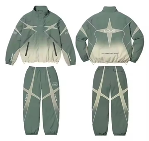 Nouveaux vêtements personnalisés pour hommes ensemble court et veste de jogging survêtement deux pièces avec fermeture éclair survêtement coupe-vent en polyester ensemble court - Product Image 6