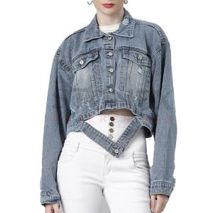 Venta al por mayor Mujeres Personalizar Chaqueta de mezclilla Diseño de logotipo personalizado Pantalones cortos Adultos Chaquetas de invierno transpirables - Product Image 1