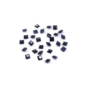 Saphir bleu naturel, pierre brute non traitée, taille brillant, carrés de 3 mm et 4 mm et ovales de 8 mm, matériau diamanté, traité thermiquement - Product Image 4