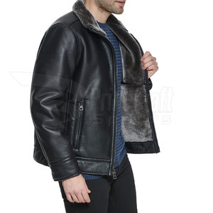 Factory Manufacture Solid Color Men <b>Leather</b> <b>Jacket</b> Design Your Own Product <b>Leather</b> <b>Winter</b> <b>Jacket</b> - Product Image 3