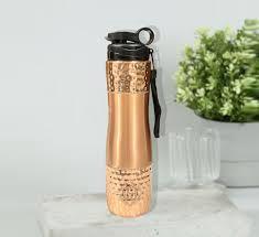 Botella de Agua de Cobre Martillado 100% Puro Ayurvédico, Elegante Diseño Art Deco a Prueba de Fugas y sin Juntas, Ideal para Decoración de Bodas - Product Image 3