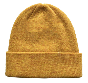 Bonnet d'hiver unisexe en tricot orange entièrement personnalisable Glory, avec revers, vente en gros de bonnets vierges pour broderie - Product Image 5