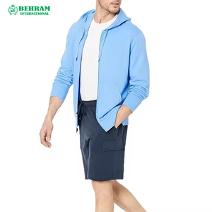 Sweat-shirts unisexes en polyester/coton avec logo personnalisé, fermeture éclair sur le devant, style streetwear, effet délavé, broderie, molleton/sweat-shirts en molleton français - Product Image 3