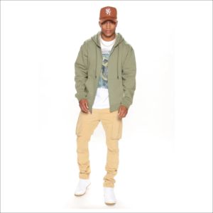 Sudaderas con capucha de lana 380GSM de alta calidad, diseños personalizados, sudaderas con capucha y cremallera, venta al por mayor, sudaderas con capucha bordadas a bajo precio para hombres - Product Image 2