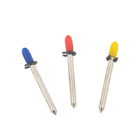 Cuchilla de corte JEEFOO con anillo de seguridad, cabeza grande, alargada, longitud 24.5mm, especial para caja de engranajes de plotter oscilante Roland