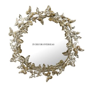 <b>Top</b> Selling High Grade Gold Plated Vintage Rustic Art Designer Framed Round Shape Wall Decoration Mirror In Impressive Price - Product Image 2