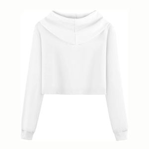 oversized <b>crop</b> <b>top</b> hoodies casual pullover winter sweatshirt soft fleece drawstring adjustable hood style - Product Image 3