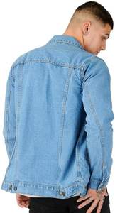 Veste en jean élégante pour homme, couleur unie, col montant, coupe ajustée, respirante, manteau d'hiver, dernier design - Product Image 5