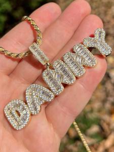 ส่วนบุคคล VVS Moissanite เพชรชุบทอง925สเตอร์ลิงเงินประดับจี้ตัวอักษรฮิปฮอปสุดหรูเครื่องประดับจากแร็ปเปอร์ - Product Image 6