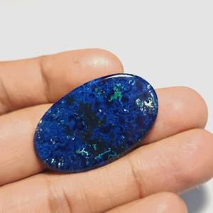 3A + คุณภาพ Cabochons 100% ธรรมชาติ Azurite พลอยหลวมรูปไข่อัญมณีแท้และหินสําหรับเครื่องประดับทําใช้ขายส่ง - Product Image 3