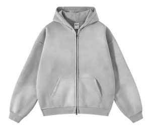 Sudadera con Capucha de Manga Larga de Primera Calidad, Lavada al Ácido, con Cierre de Cremallera, Efecto Desgastado, Estilo Deportivo para Hombre - Product Image 3