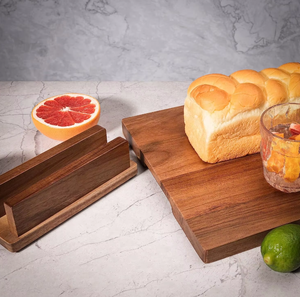 Tabla de cortar de madera de acacia para cocina Tabla de cortar de madera con soporte Tablas grandes para servir queso Madera de goma - Product Image 4