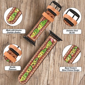 สายนาฬิกาหนังวัวเม็ดบน20มม. สไตล์คาวบอยสาว/คาวบอยแบบตะวันตกระบายอากาศได้อุปกรณ์เสริมแฟชั่นใหม่จากผู้ผลิต - Product Image 3