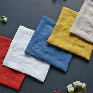 Unique Design Linen coaster Gray Color <b>square</b> Handmade 100% Real Linen Coaster Tabletop Decorate Item - Product Image 3