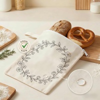 Op maat gemaakte tassen voor zelfgebakken brood, van canvas, linnen en bijenwas, met rits, houden brood langer vers, makkelijk schoon te maken, waterdicht, met aangepast logo.