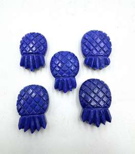 Pierre précieuse de qualité AAA en forme d'ananas bleu naturel, sculptée à la main, avec jeu de couleurs pour la fabrication de bijoux, taille 30 mm - Product Image 1