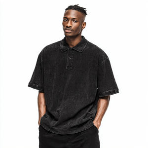 Chemise tricotée unie oversize pour homme, manches courtes, respirante, infroissable, séchage rapide, style urbain, col rabattu - Product Image 6