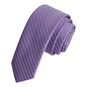 เนคไทผ้าแจ็คการ์ดลายทางสีม่วงและม่วงสุดพิเศษจากตุรกี - Product Image 2
