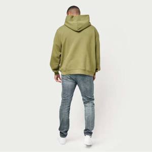 Men's Heavyweight Cotton <b>Oversized</b> Winter <b>Hoodie</b> Basics <b>Long</b> Sleeve Sweatshirts Embroidered Breathable Pullover Hoodies 450g - Product Image 4