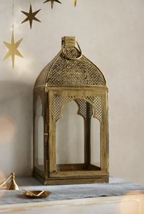 2025 Christmas Decorations Moroccan Metal <b>Candle</b> <b>Holder</b> <b>Lanterns</b> with Latest Wooden Finishing Handmade Modern for Home Decor - Product Image 3