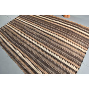 Tapis en laine classique traditionnel marron Beige 5.8x8.4ft Vintage turc Patchwork Design Latex 10mm Rectangle couloir pour chevet - Product Image 4