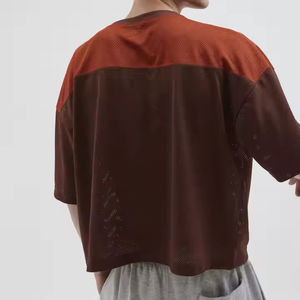 Camiseta de malla de manga corta personalizada para hombre, ropa informal para fútbol, baloncesto, impresión por sublimación de gran tamaño, camiseta de diseño en blanco OEM - Product Image 2