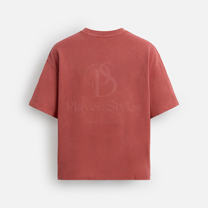 T-shirt Homme en Coton Tricoté 100% OEM/ODM, Coupe Classique, Design Décontracté, Impression en Relief de Logo Personnalisé, Couleur Unie, Marque Blanche - Product Image 2