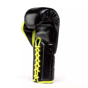 Gants de boxe en cuir de vachette véritable de bonne qualité de couleur jaune et noire Gants en cuir de qualité personnalisée du Pakistan - Product Image 3