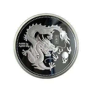 Livre design personalizado Dragon sliver banhado moeda token para carcade game machine