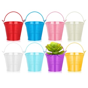 Seau en métal multicolore au design élégant avec poignée pour la décoration de la maison et du jardin Seaux à seau multi-utilisables - Product Image 5