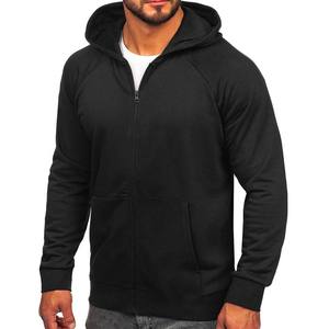 Sudadera con capucha y cremallera para hombre, invierno 2023, negra, forro polar, poliéster/algodón ecológico, para gimnasio, venta al por mayor - Product Image 3