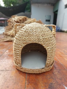 Cozy Enclosed Kitten Sleeping Cave Small Breed Dog <b>House</b> Soft Plush Puppy Nest Cute Animal Indoor <b>Bed</b> Supplier - Macy - Product Image 3