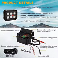 Panneau de commande d'éclairage RGB à 6 interrupteurs avec boîtier de contrôle de circuit, commutation 3 couleurs, panneau de commande à bouton-poussoir universel 12V pour voiture 4x4 et camping-car