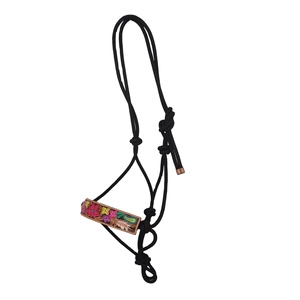 Quality Assured Genuine Leather Made Horse Racing Rope <b>Halter</b> With Floral Designed Leather Nose Band at Cheap Price Top Supplier - Product Image 2