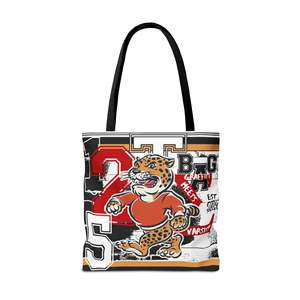 Borsa tote Varsity dal design audace e sportivo, con unico motivo graffiti, manico singolo, chiusura con cerniera, decorazione a lettere, in pelle PU e poliestere - Product Image 5