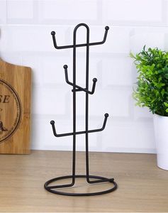 Porte-tasse élégant en fer forgé avec construction simple idéal pour les maisons contemporaines et les intérieurs de cuisine modernes - Product Image 4