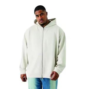Sweat à capuche unisexe personnalisé, doublé en polaire épais, fermeture éclair intégrale, 100% coton, imperméable, respirant, pour l'hiver - Product Image 1