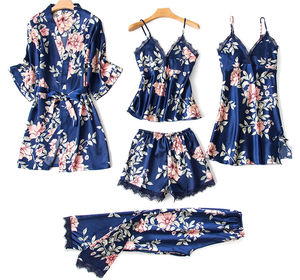 High Quality Modal Floral Printed Pajamas Set with Customizable Colors Quick Dry & Breathable Fabric Elastic Waist - Product Image 1