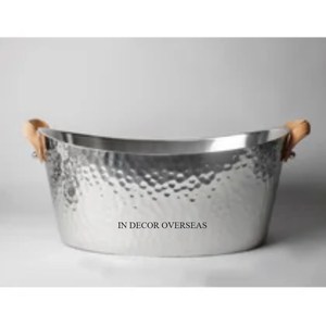 Seau à vin et à glace en métal de qualité supérieure plaqué or des plus exigeants avec poignées design en corne - Product Image 6