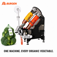 Machine automatique certifiée CE pour l'emballage en filet de légumes biologiques (brocoli, carotte, pousses), haute vitesse 30 sacs/min, qualité alimentaire