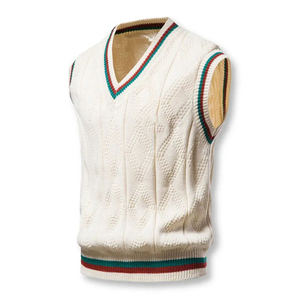 2025 gros personnalisé de haute qualité confortable pull tricoté chaud pull gilet hommes sans manches couleurs unies hommes chandails - Product Image 5