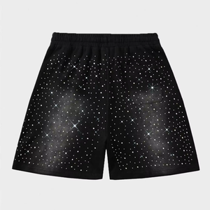 Pantalones Cortos Deportivos de Alta Calidad, Cortos, Gruesos, Desgastados, con Logotipo Personalizado, Pedrería, Talla Grande para Hombre, Transpirables, Casuales, OEM - Product Image 1