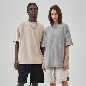 T-shirt surdimensionné de haute qualité hommes T-shirts graphiques Vintage lavage à l'acide Streetwear T-shirt imprimé personnalisé - Product Image 2