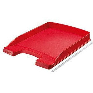 Leitz Plus Bac à lettres plat DIN A4 en polystyrène rouge - Product Image 1