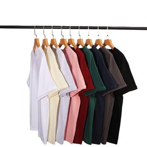 T-shirt unisexe à col rond et manches courtes en coton épais 200g, couleur unie, coupe décontractée, prix usine Chine-Bangladesh - Product Image 1