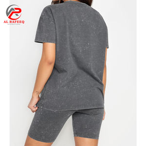 Venta caliente de alta calidad de gran tamaño lavado con ácido camiseta mujer Vintage camisetas Streetwear camisa de mujer - Product Image 2