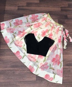 Lehenga Choli imprimé numérique Georgette à la mode avec Dupatta Party Wear fabrication prix de gros vêtements ethniques - Product Image 5