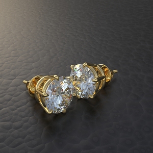 Avarta 18K Oro 2 quilates cada Moissanite solitario Studs pendiente para niñas y mujeres - Product Image 6