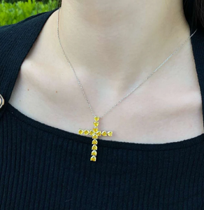 จี้สร้อยคอทรงกากบาทประดับเพชรโมอิสซาไนต์ทรงเจ้าหญิง เงินแท้ 925 ฝังแบบช่อง สไตล์ฮิปฮอป - Product Image 3