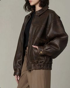 Chaqueta de Cuero Sintético para Mujer, Diseño Nuevo, Abrigo Corto de Invierno, Grueso y Cálido, Venta al Por Mayor - Product Image 1